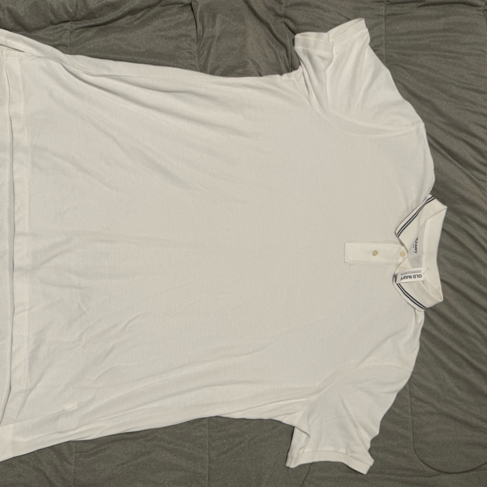 Old Navy White Polo with Black Accents